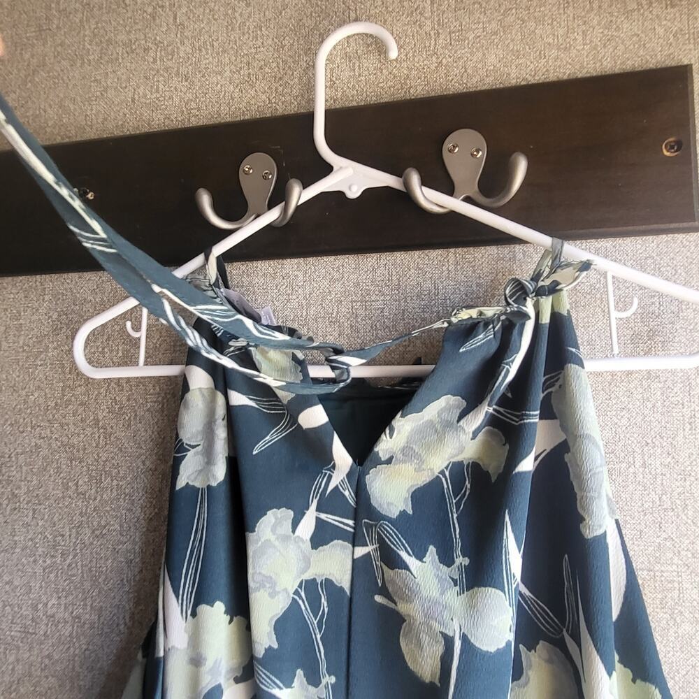 Chelsea28Green‎ Floral Maxi Dress  Halter Lg Wedding Modest Church Spring Event - Picture 5 of 8